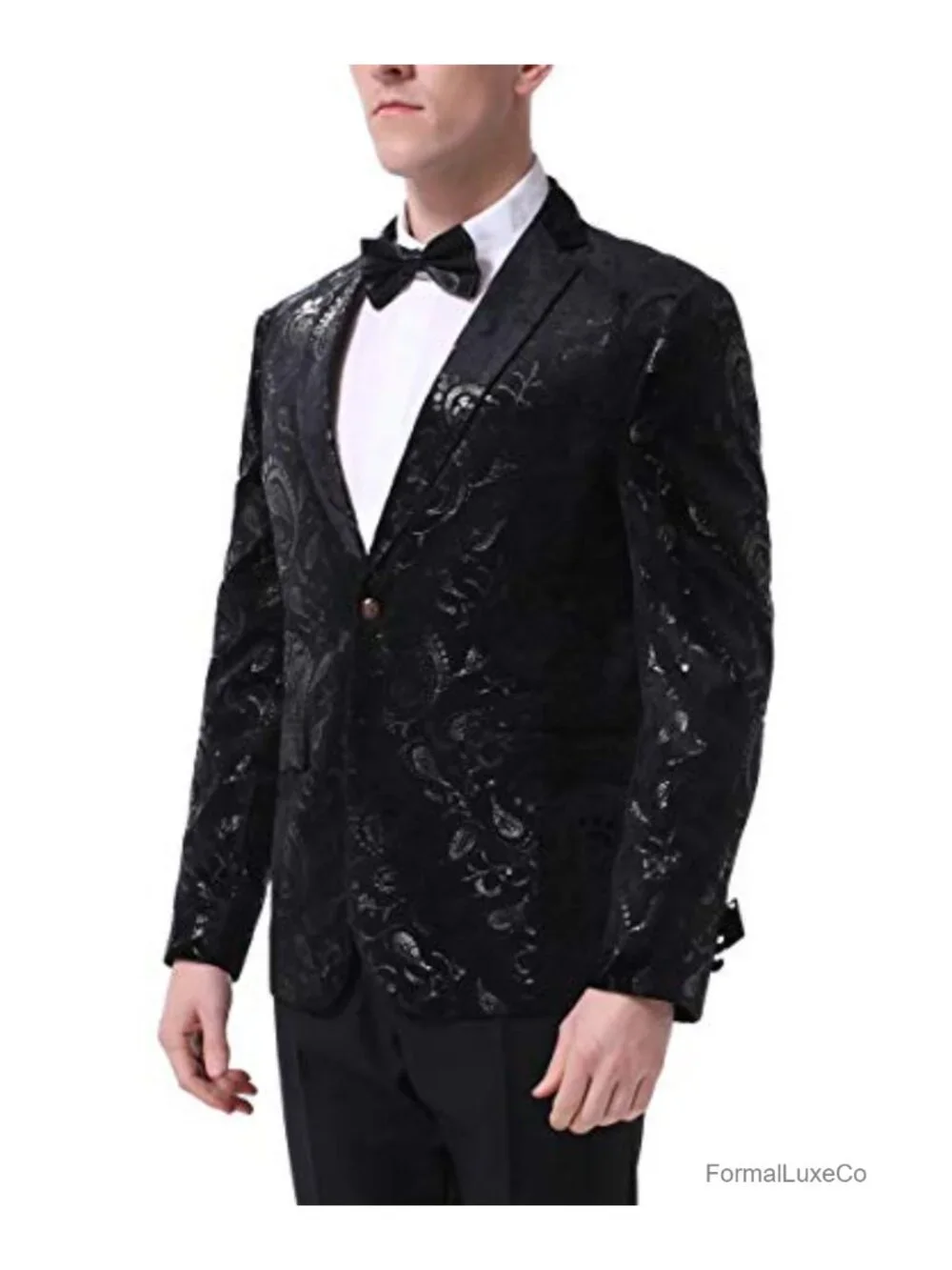 Men's Slim Fit Floral Suit Jacket Notched Lapel Two Button Blazer